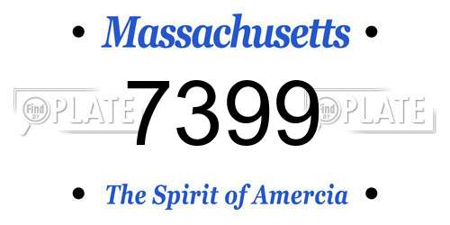 7399 Massachusetts License Plate