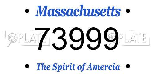 73999 Massachusetts License Plate