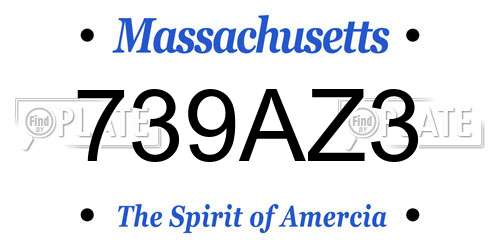 739AZ3 Massachusetts License Plate