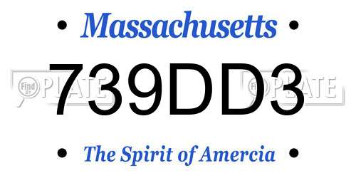 739DD3 Massachusetts License Plate