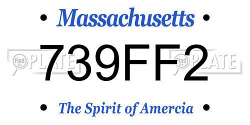 739FF2 Massachusetts License Plate
