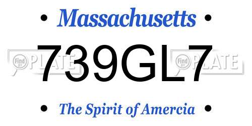 739GL7 Massachusetts License Plate
