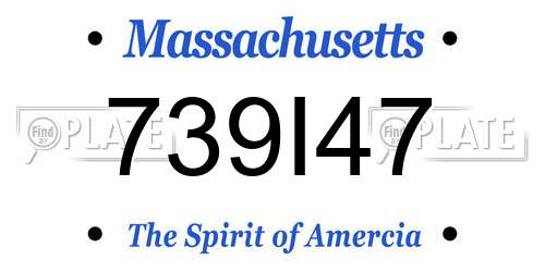 739I47 Massachusetts License Plate