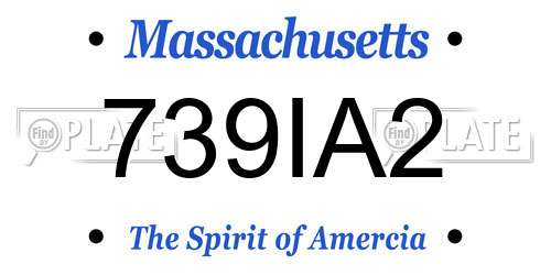 739IA2 Massachusetts License Plate
