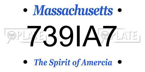 739IA7 Massachusetts License Plate