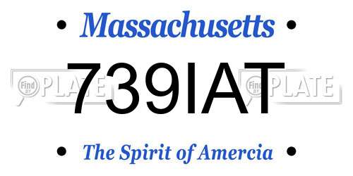 739IAT Massachusetts License Plate