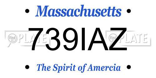 739IAZ Massachusetts License Plate
