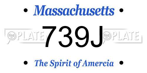 739J Massachusetts License Plate