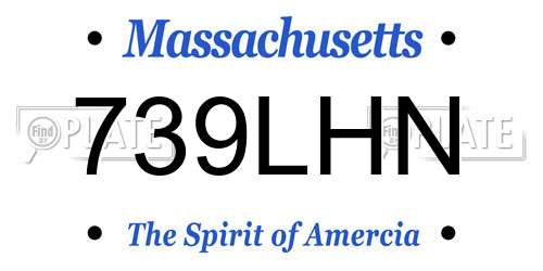 739LHN Massachusetts License Plate