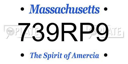 739RP9 Massachusetts License Plate