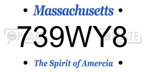 739WY8 Massachusetts License Plate