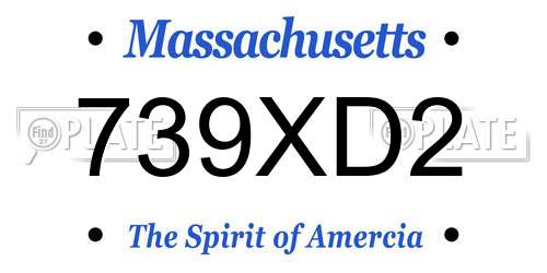 739XD2 Massachusetts License Plate