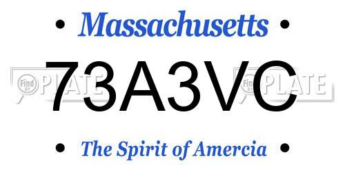 73A3VC Massachusetts License Plate