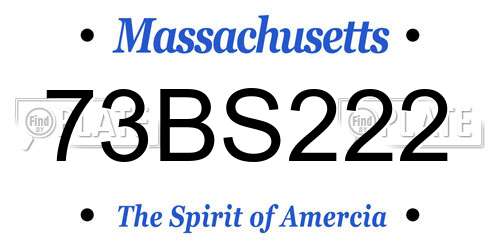 73BS222 Massachusetts License Plate