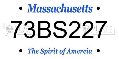 73BS227 Massachusetts License Plate