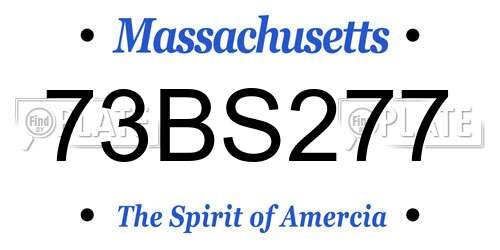 73BS277 Massachusetts License Plate