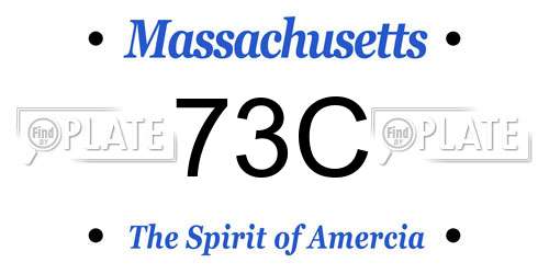 73C Massachusetts License Plate