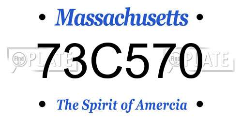 73C570 Massachusetts License Plate