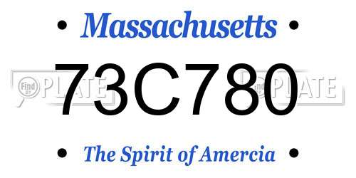 73C780 Massachusetts License Plate