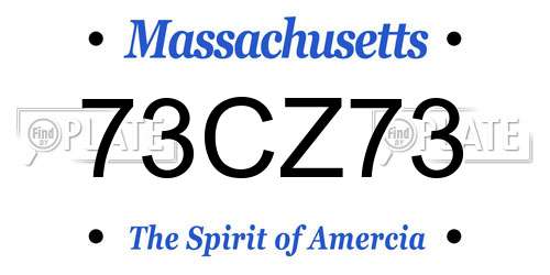 73CZ73 Massachusetts License Plate