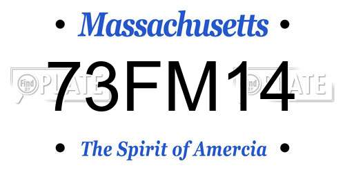 73FM14 Massachusetts License Plate