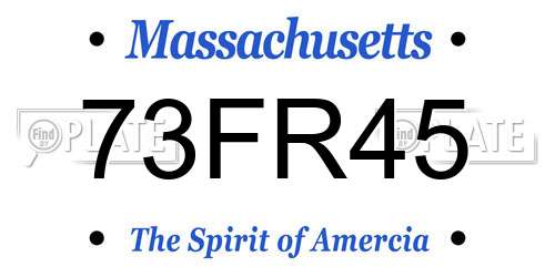 73FR45 Massachusetts License Plate