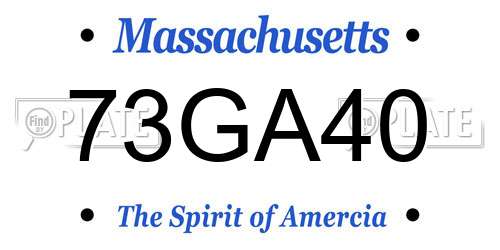 73GA40 Massachusetts License Plate