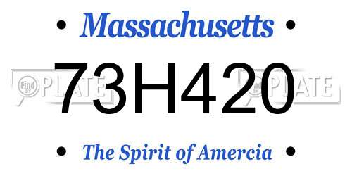 73H420 Massachusetts License Plate