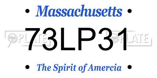 73LP31 Massachusetts License Plate