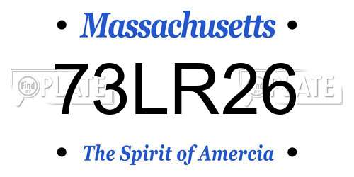 73LR26 Massachusetts License Plate