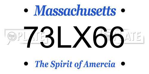 73LX66 Massachusetts License Plate