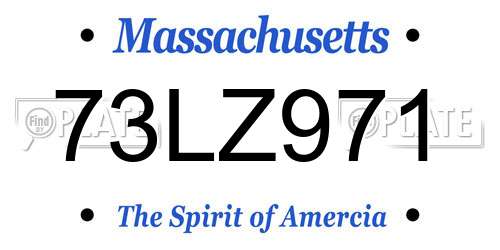 73LZ971 Massachusetts License Plate