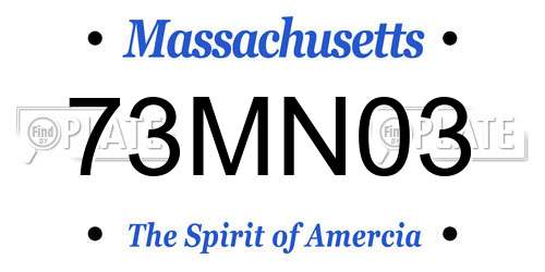 73MN03 Massachusetts License Plate