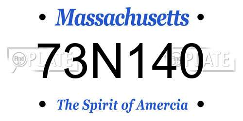 73N140 Massachusetts License Plate