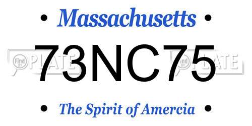 73NC75 Massachusetts License Plate