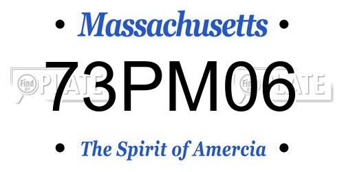 73PM06 Massachusetts License Plate