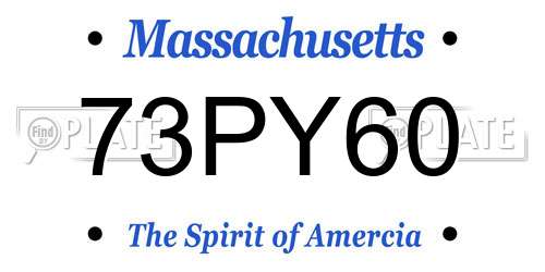 73PY60 Massachusetts License Plate