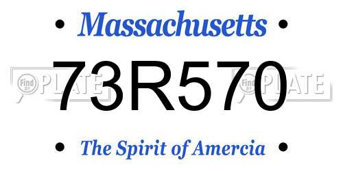 73R570 Massachusetts License Plate
