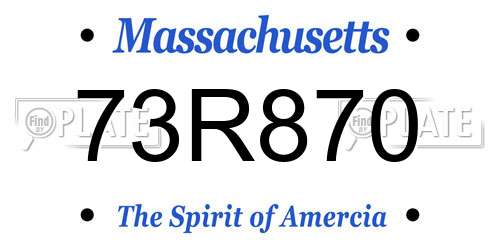 73R870 Massachusetts License Plate