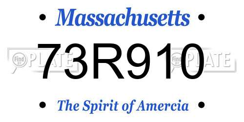 73R910 Massachusetts License Plate