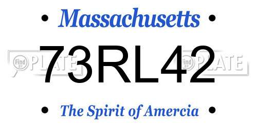 73RL42 Massachusetts License Plate