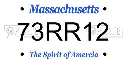 73RR12 Massachusetts License Plate