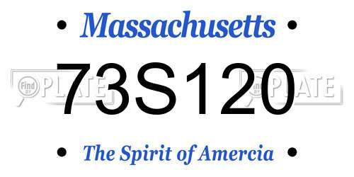 73S120 Massachusetts License Plate