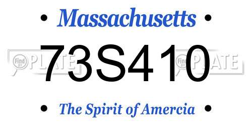 73S410 Massachusetts License Plate