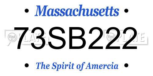 73SB222 Massachusetts License Plate