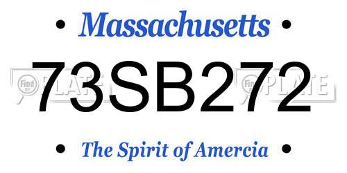 73SB272 Massachusetts License Plate