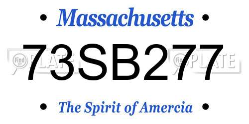 73SB277 Massachusetts License Plate