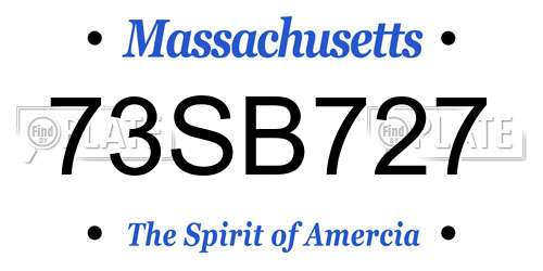 73SB727 Massachusetts License Plate