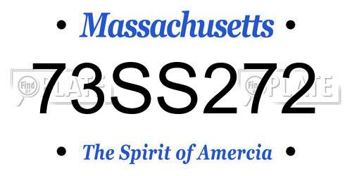73SS272 Massachusetts License Plate