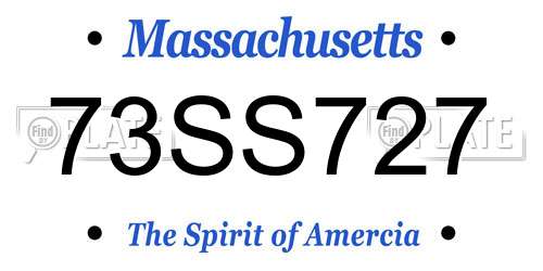 73SS727 Massachusetts License Plate